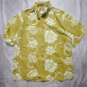 Kahala Hawaiian Islands Floral Aloha Vacation Short Sleeve Shirt - Men’s Large